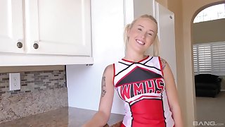 Soothing fucking on the bed with blonde cheerleader Layla Love