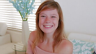 Cute Teen Redhead with Freckles Orgasms by way of Casting