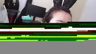 Cute Bunny Girl Sucking Load of shit and Cum upstairs Pussy w Doggystyle - Japanese POV